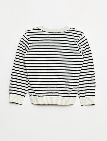 Gilet en tricot marinière réversible