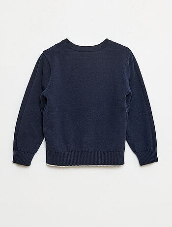 Gilet en tricot marinière réversible