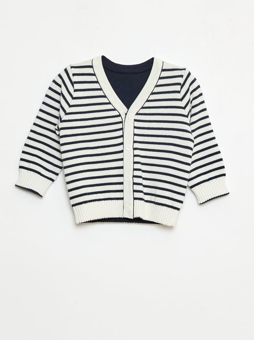 Gilet en tricot marinière réversible - Kiabi