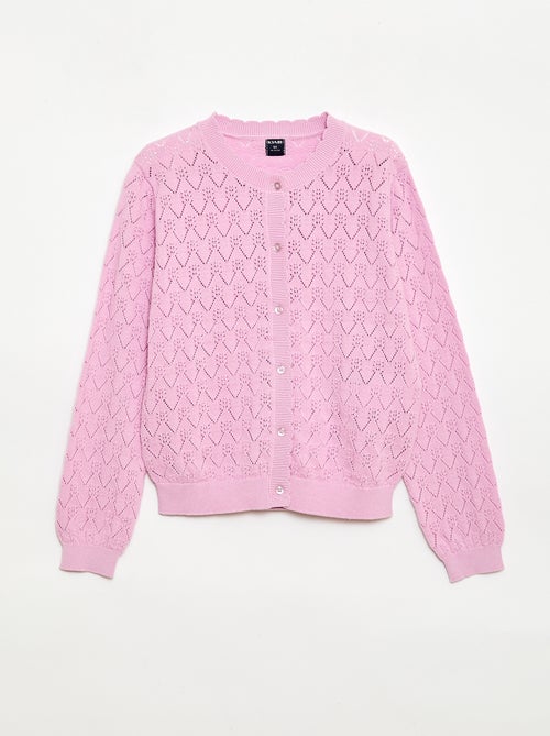 Gilet fantaisie en maille ajourée - Kiabi