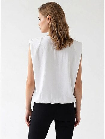 Gilet femme en popeline tissée, fermeture zippée mixray
