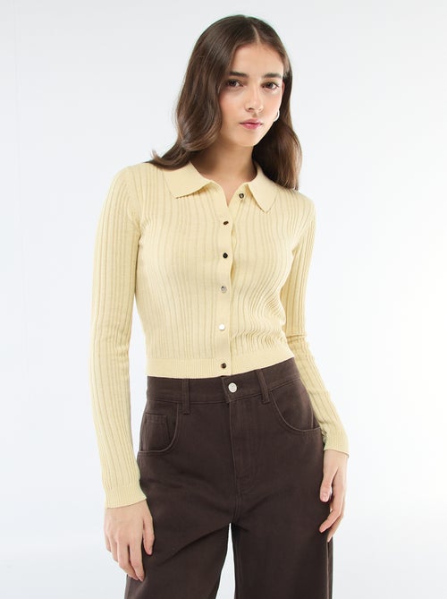 Gilet fin à col polo - Kiabi