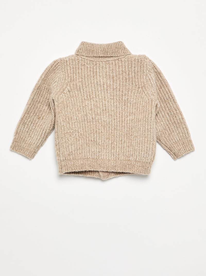 Gilet forme cardigan 'Mickey' 'Disney' avec broderies Beige - Kiabi