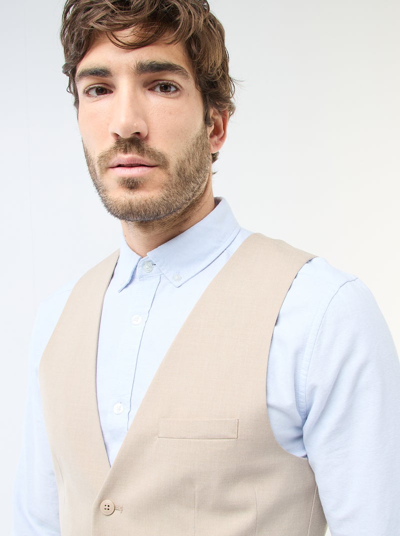 Gilet 'garçon de café' Beige - Kiabi
