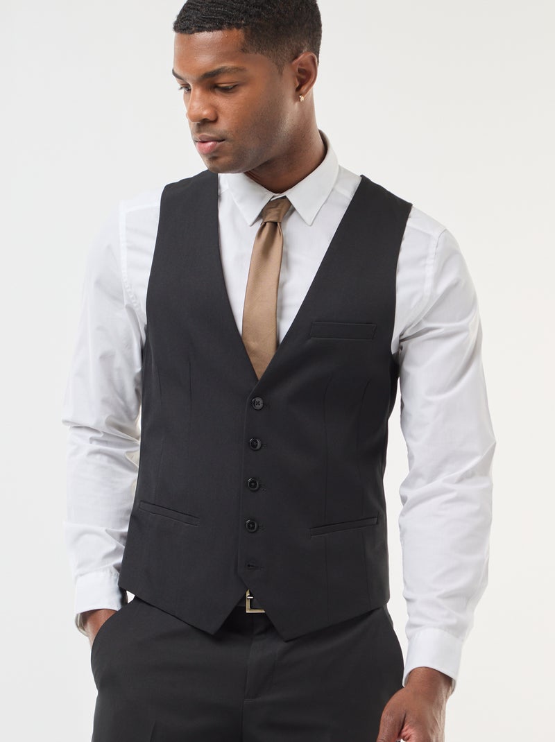 Gilet 'garçon de café' noir - Kiabi