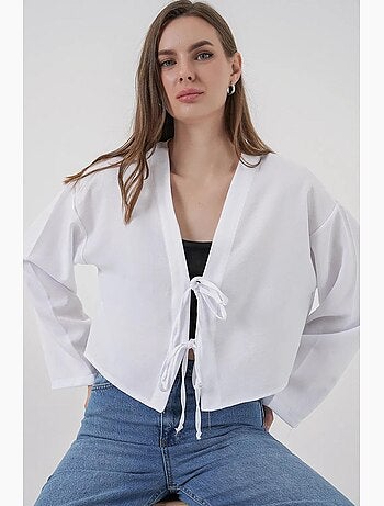 Gilet kimono col v mélange viscose bdart