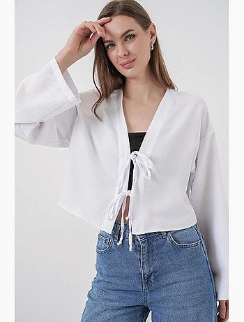 Gilet kimono col v mélange viscose bdart