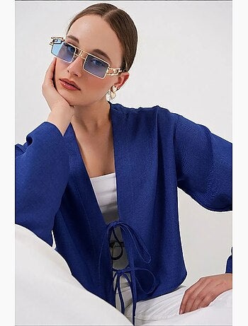 Gilet kimono col v mélange viscose bdart