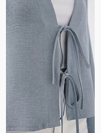 Gilet kimono col v mélange viscose bdart