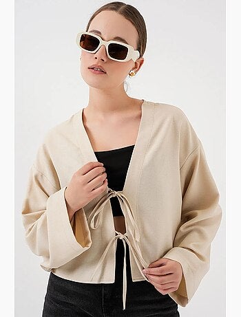 Gilet kimono col v mélange viscose bdart