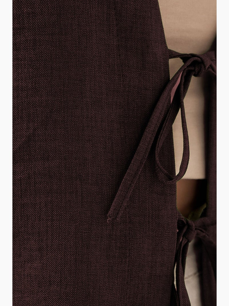 Gilet kimono col v mélange viscose bdart Marron chocolat - Kiabi