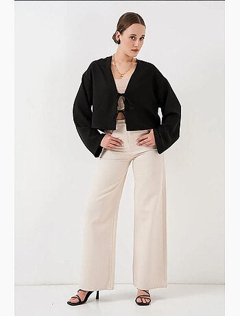 Gilet kimono col v mélange viscose bdart