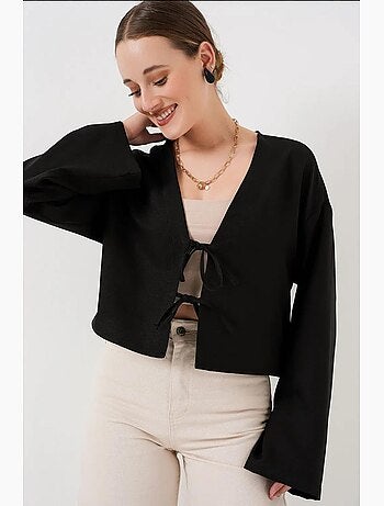 Gilet kimono col v mélange viscose bdart