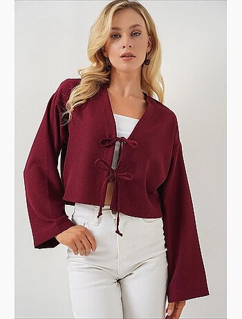 Gilet kimono col v mélange viscose bdart