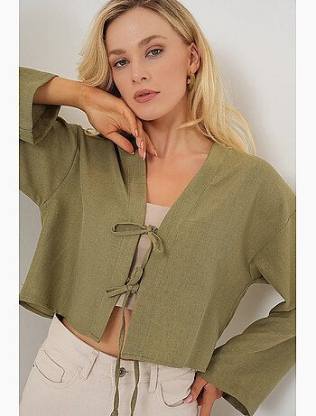 Gilet kimono col v mélange viscose bdart