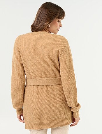 Gilet long de maternité en mohair mélangé