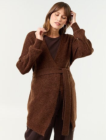 Gilet long de maternité en mohair mélangé
