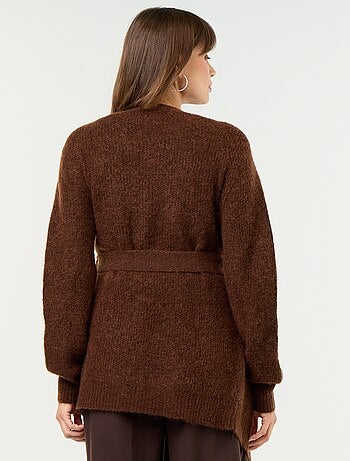 Gilet long de maternité en mohair mélangé