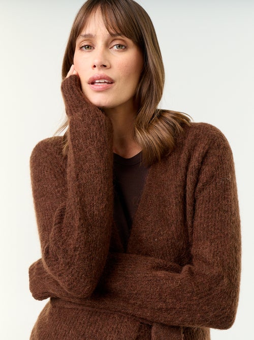 Gilet long de maternité en mohair mélangé - Kiabi Gilet long de maternité en mohair mélangé - Kiabi