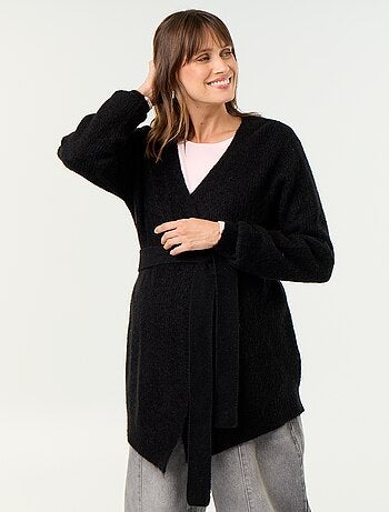 Gilet long de maternité en mohair mélangé