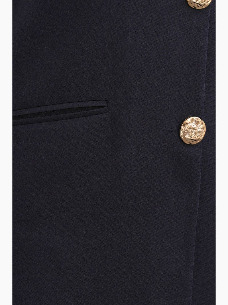 Gilet long habillé à col en v et boutons bdart Bleu marine - Kiabi