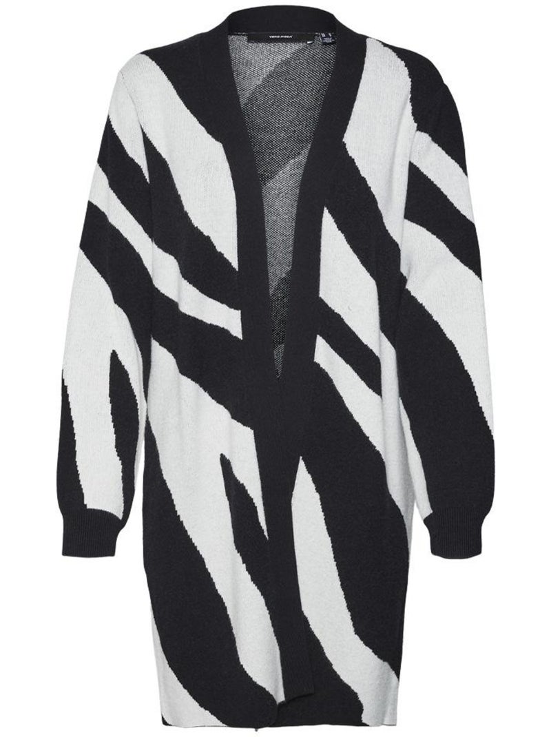 Gilet Long Imprimé Femme Vero Moda Noir Blanc - Kiabi
