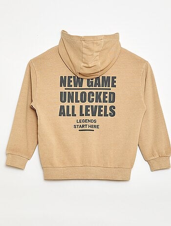 Gilet loose à capuche dos animé en coton