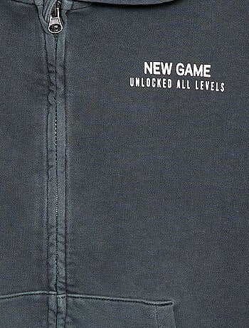 Gilet loose à capuche dos animé en coton