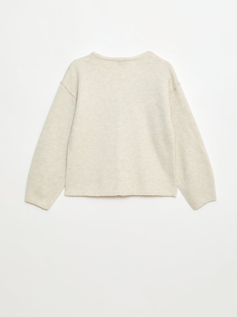 Gilet loose col V uni Beige - Kiabi