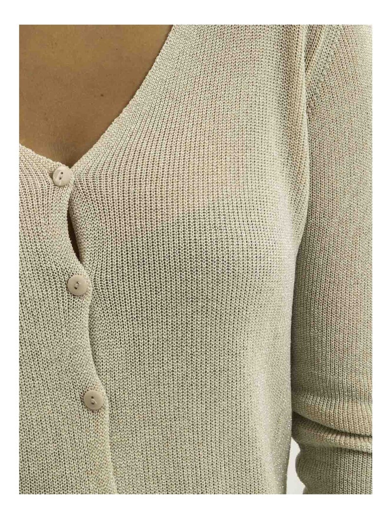 Gilet lurex kevel Ecru - Kiabi