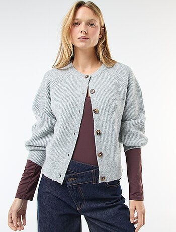 Gilet maille grosse jauge