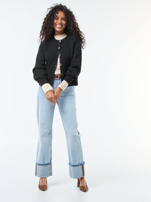 Gilet maille grosse jauge - Kiabi