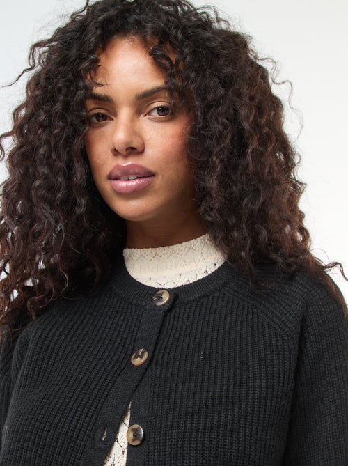 Gilet maille grosse jauge - Kiabi