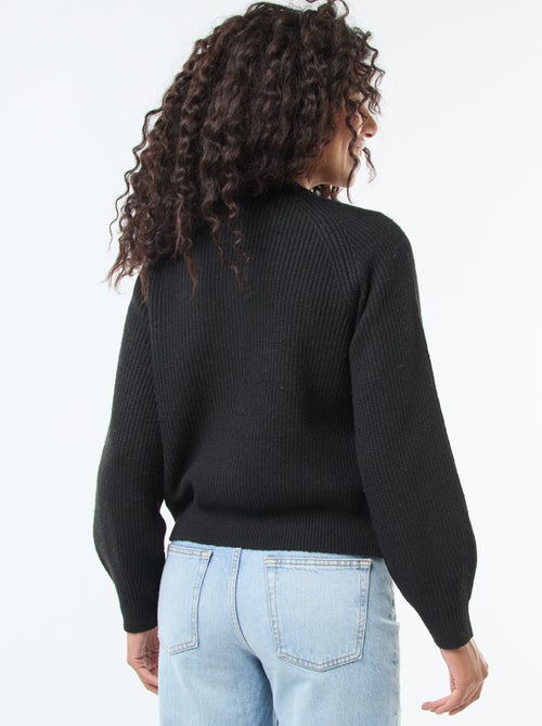 Gilet maille grosse jauge - Kiabi