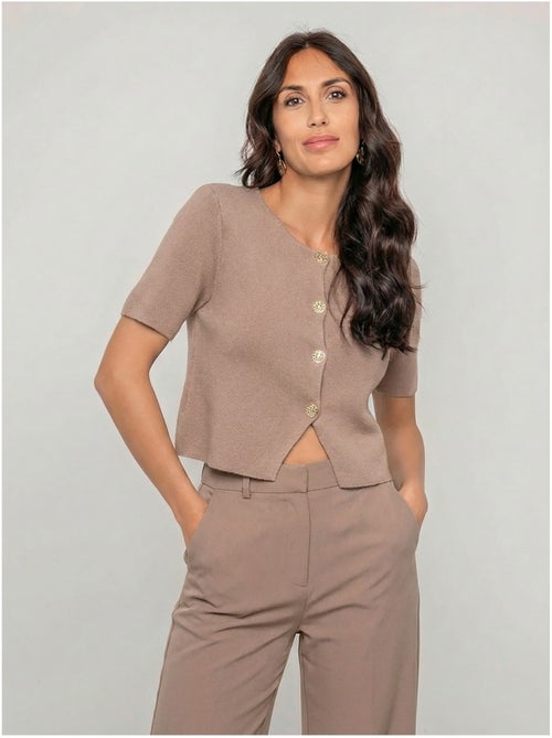 Gilet maille manches courtes kodalie - Kiabi Gilet maille manches courtes kodalie - Kiabi