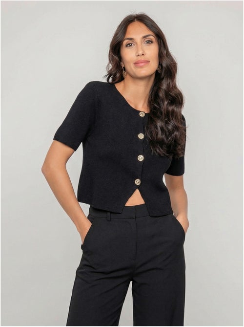 Gilet maille manches courtes kodalie - Kiabi Gilet maille manches courtes kodalie - Kiabi