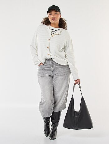 Gilet maille moulinée à boutons rétro