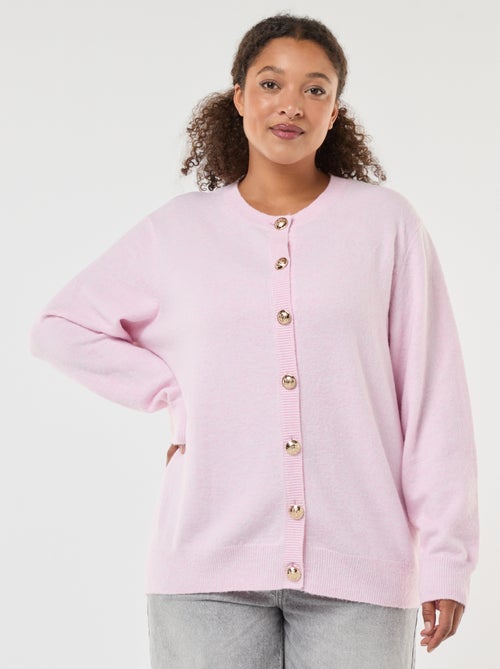 Gilet maille moulinée à boutons rétro - Kiabi