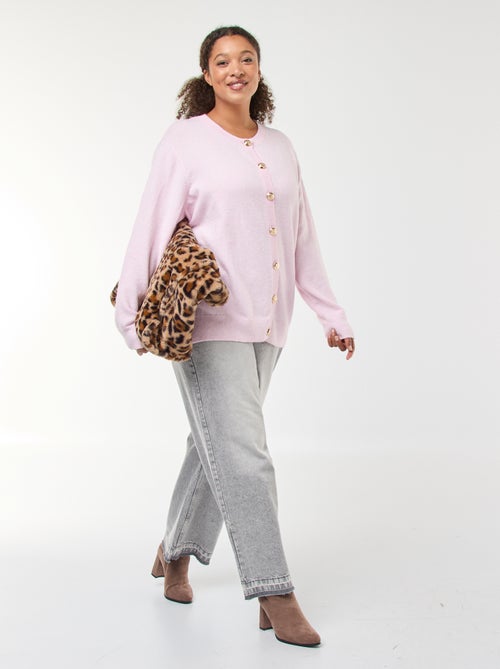 Gilet maille moulinée à boutons rétro - Kiabi