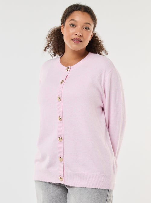 Gilet maille moulinée à boutons rétro - Kiabi
