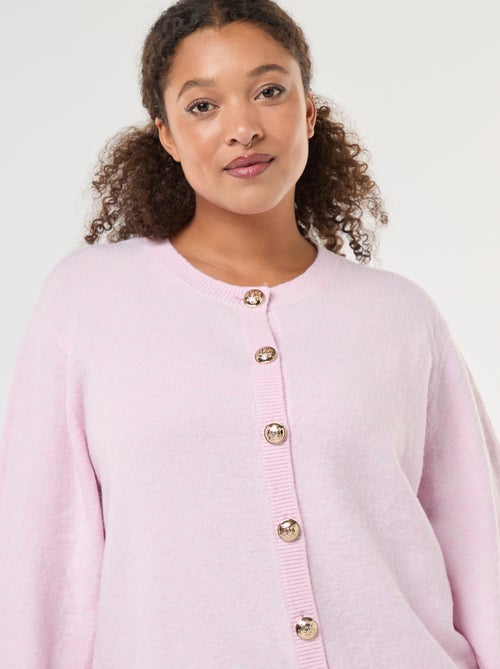 Gilet maille moulinée à boutons rétro - Kiabi