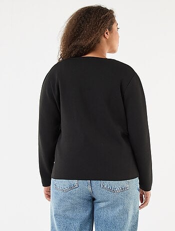 Gilet maille reliefée avec boutons rétro