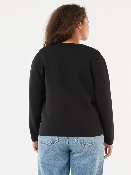 Gilet maille reliefée avec boutons rétro - Kiabi