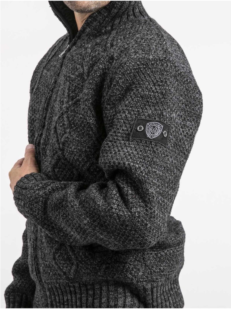 Gilet maille zippé lacido gris anthracite - Kiabi