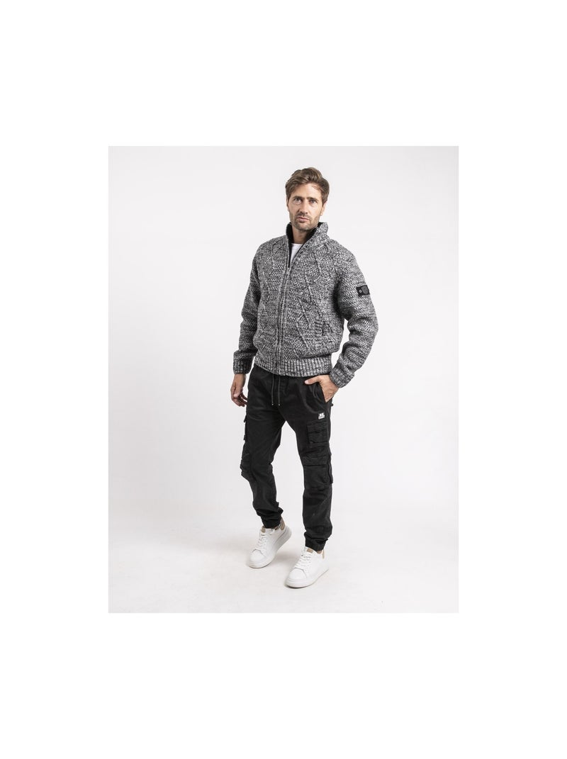 Gilet maille zippé lacido Gris clair - Kiabi