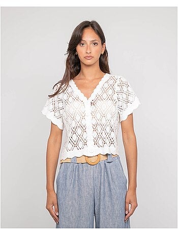 Gilet manches courtes crocket kachou