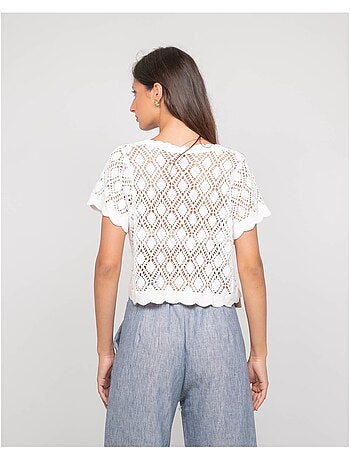 Gilet manches courtes crocket kachou