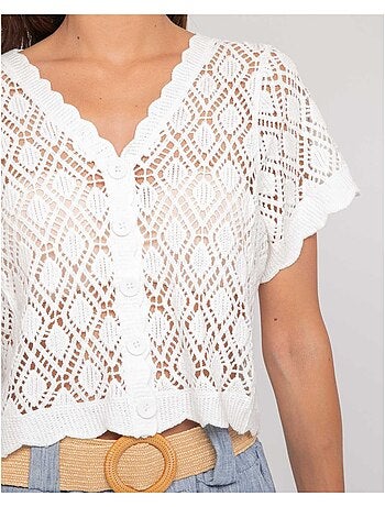 Gilet manches courtes crocket kachou
