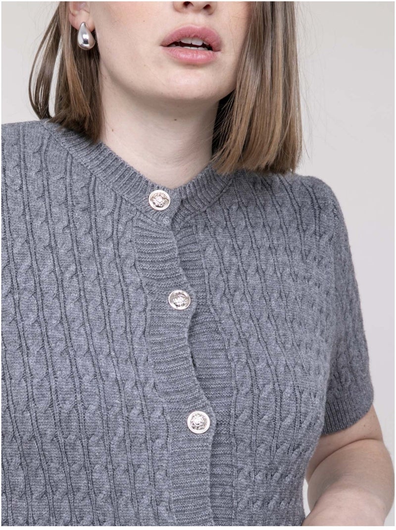 Gilet manches courtes kelvina Gris - Kiabi
