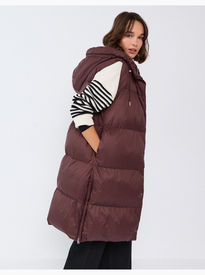 Gilet matelassé à capuche, mo fashion Marron - Kiabi